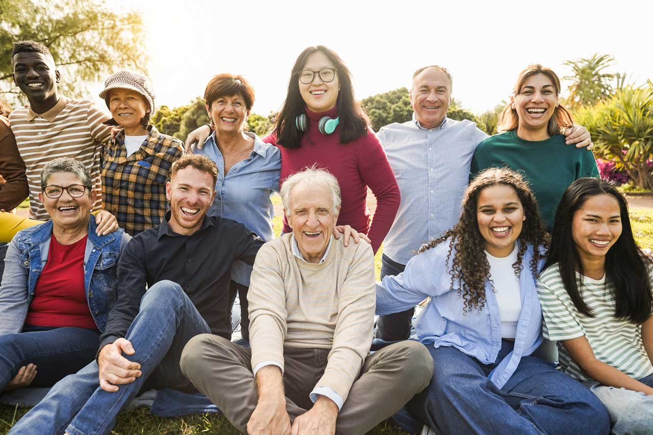 Group of people representing family wealth distribution and the meaning of being equitable